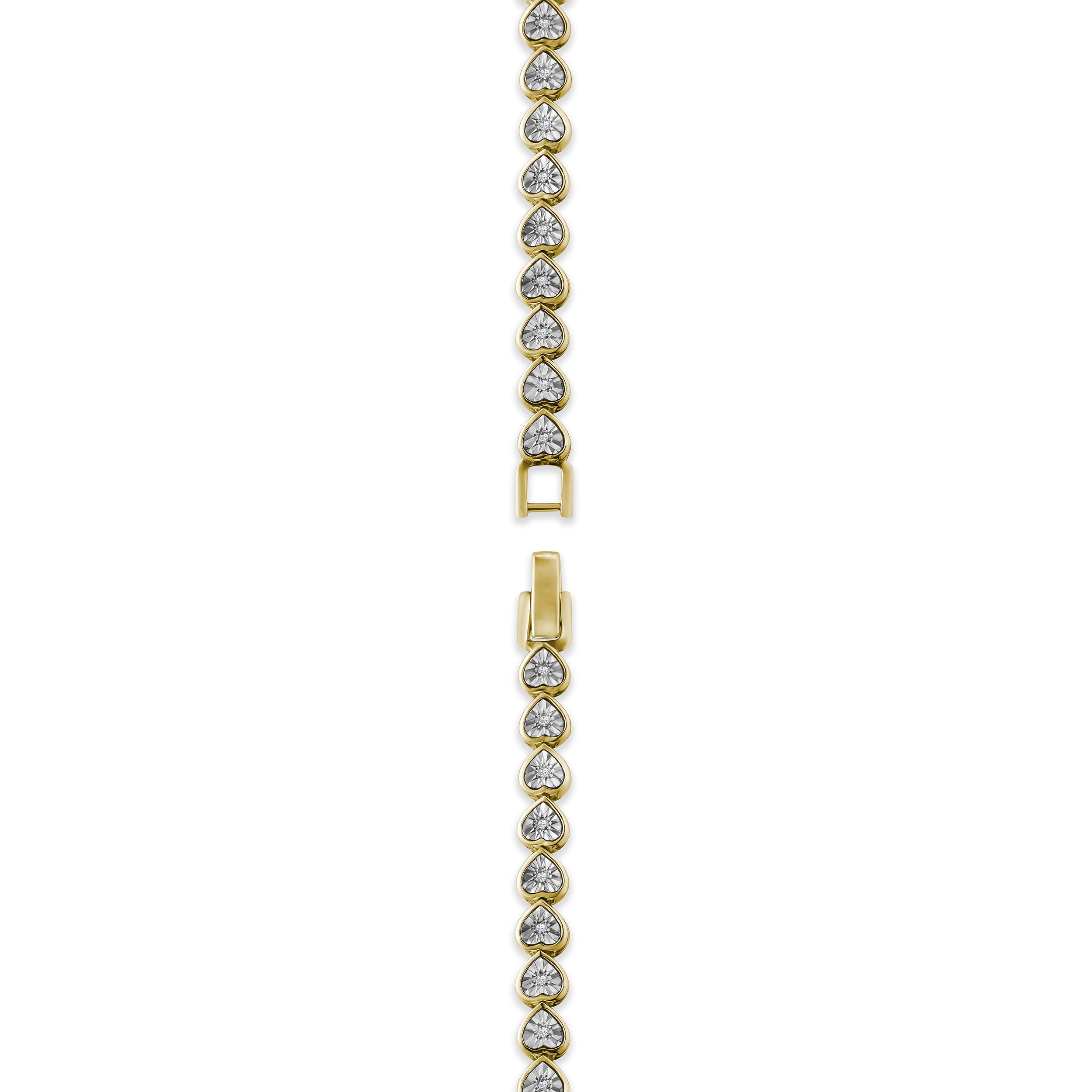 Heart Tennis Bracelet Lab Diamond 0.15ct in 18K Gold Vermeil